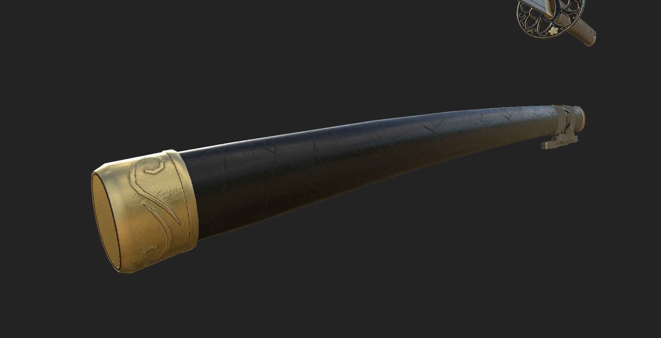 Katana Low Poly 3D Model Game Friendly Low-poly 3D model_3