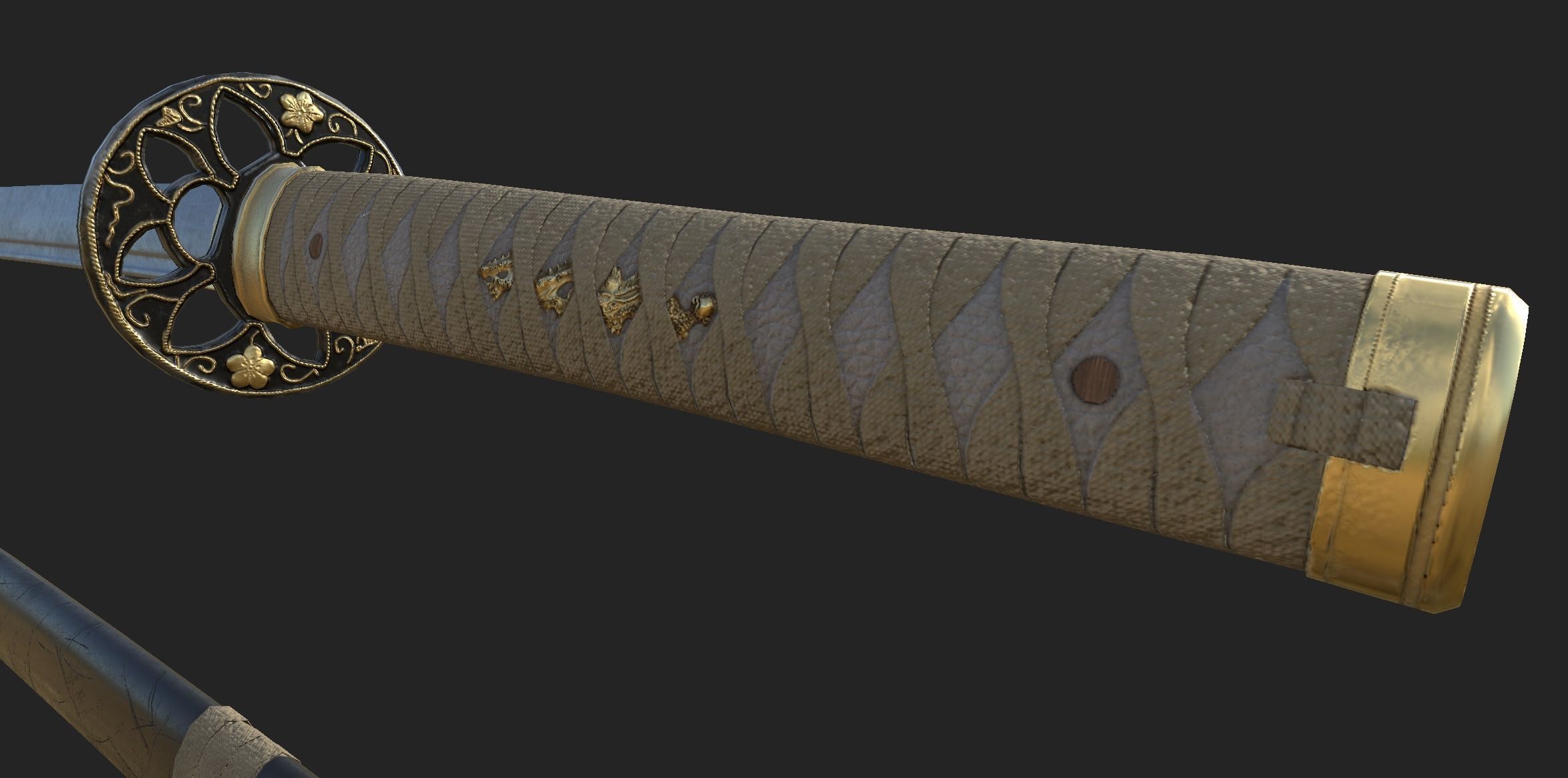 Katana Low Poly 3D Model Game Friendly Low-poly 3D model_1