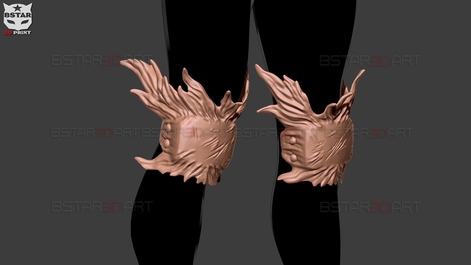 Dark Deku Knees Armor Suit - My Hero Academia Cosplay 3D print model_4