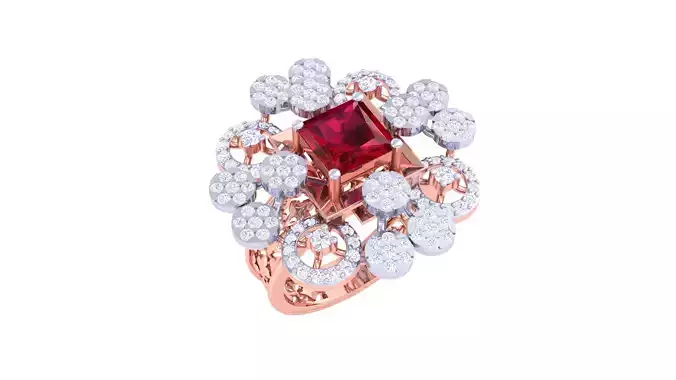 Women Vintage Ring 3dm STL OBJ FBX Renders Details