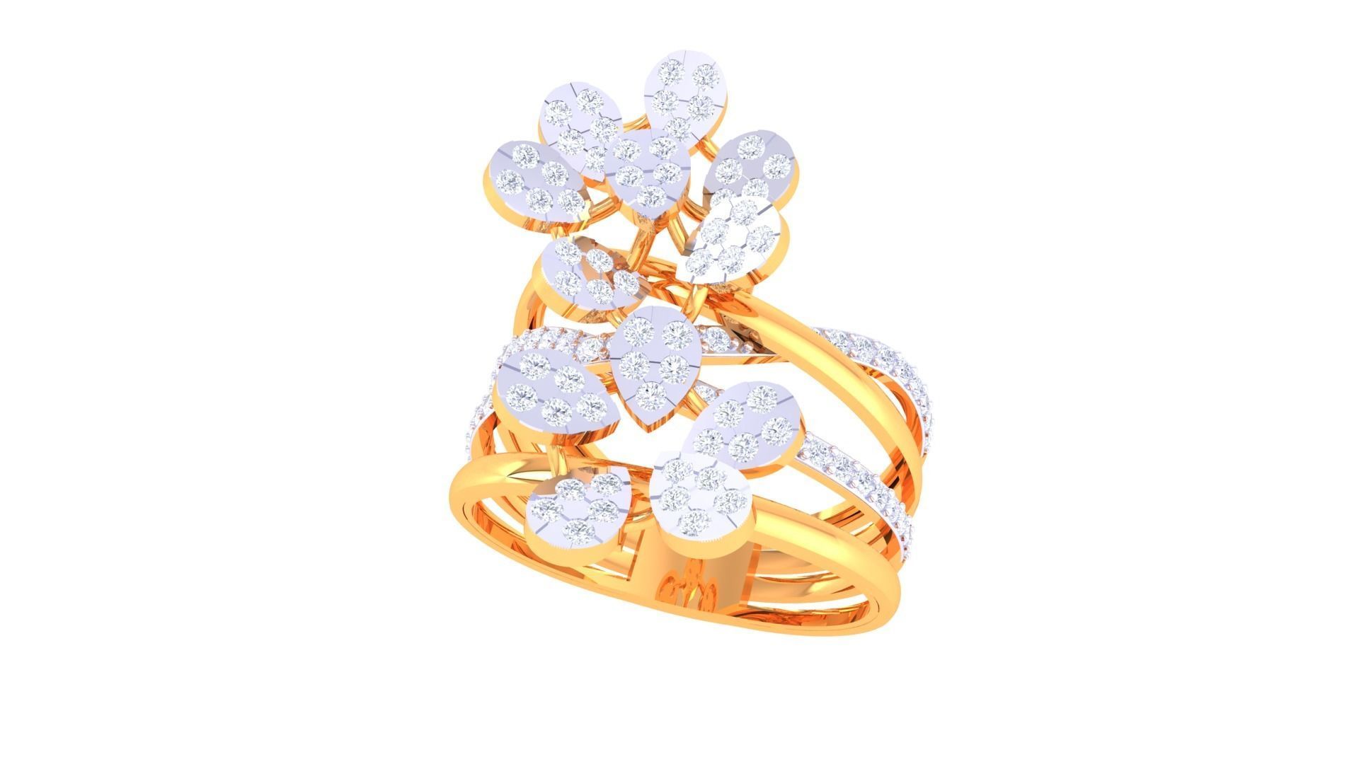 Women Vintage Ring 3dm STL OBJ FBX Renders Details 3D print model_2