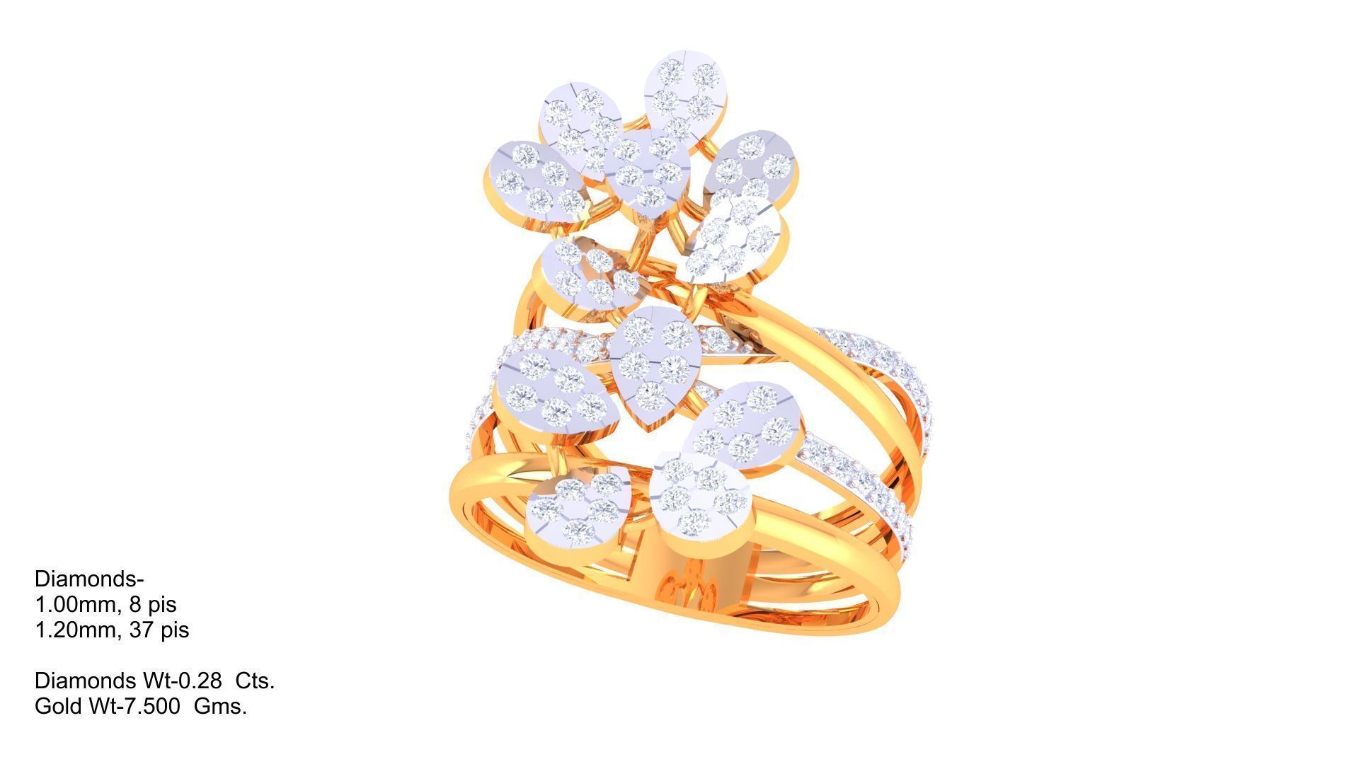 Women Vintage Ring 3dm STL OBJ FBX Renders Details 3D print model_1