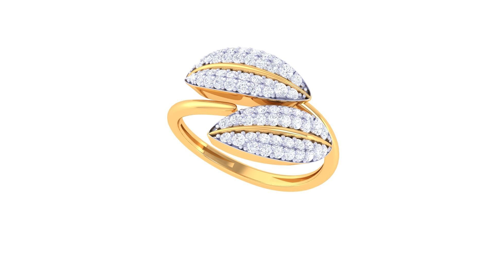 Leaf Light Wt Ring - 94 3D print model_1