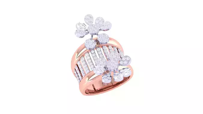 Women Vintage Ring 3dm STL OBJ FBX Renders Details