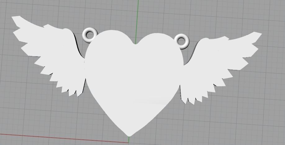 Heart pendant with wings Model 3141 3D print model_5