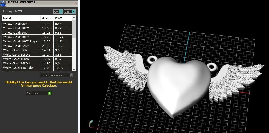 Heart pendant with wings Model 3141 3D print model_8