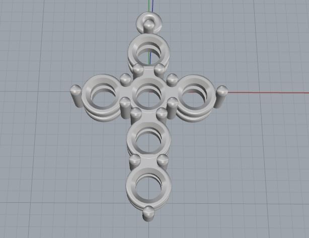 Cross Pendant Model 3136 3D print model_3