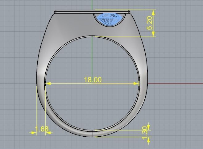 Ring Dancing diamond Model 3112 3D print model_6