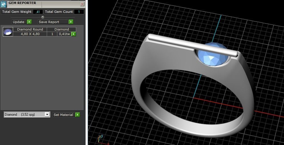 Ring Dancing diamond Model 3112 3D print model_9