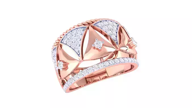 Women Vintage Ring 3dm STL OBJ FBX Renders Details