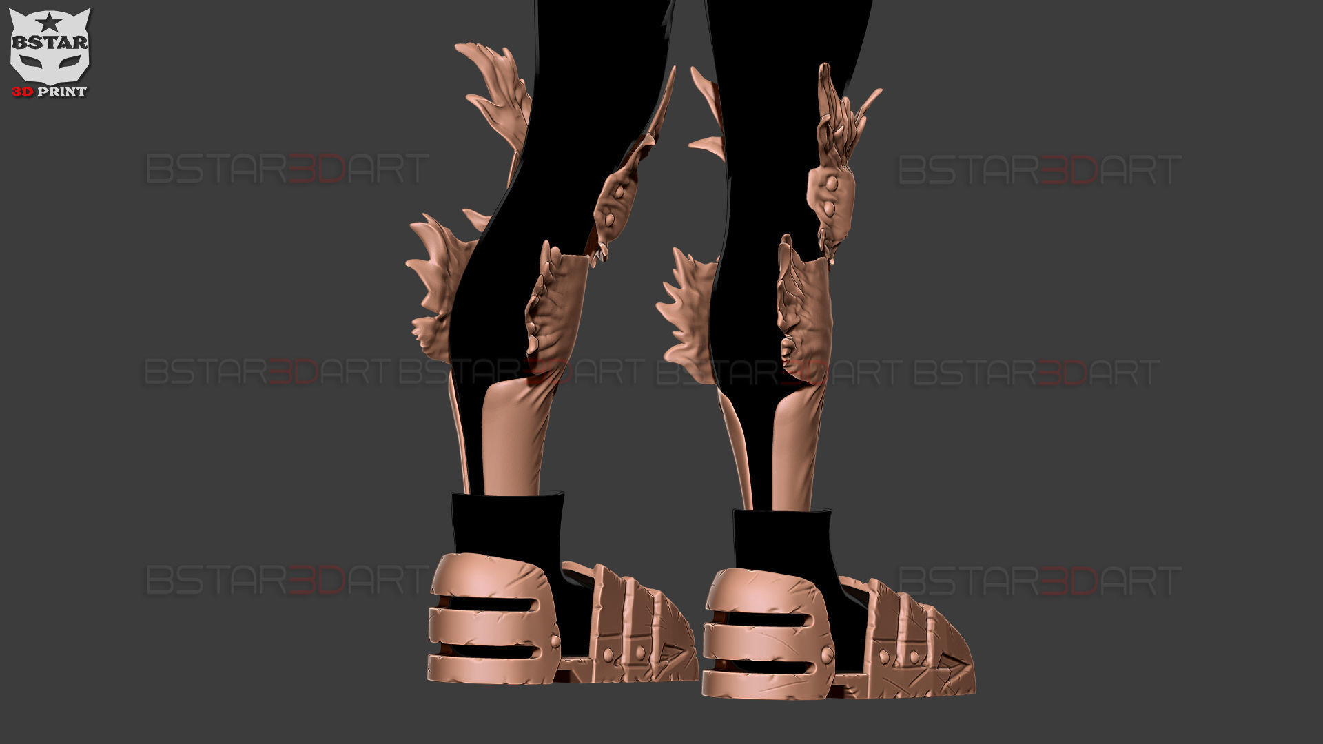 Dark Deku Legs Armor Suit - My Hero Academia Cosplay 3D Model Collection_8