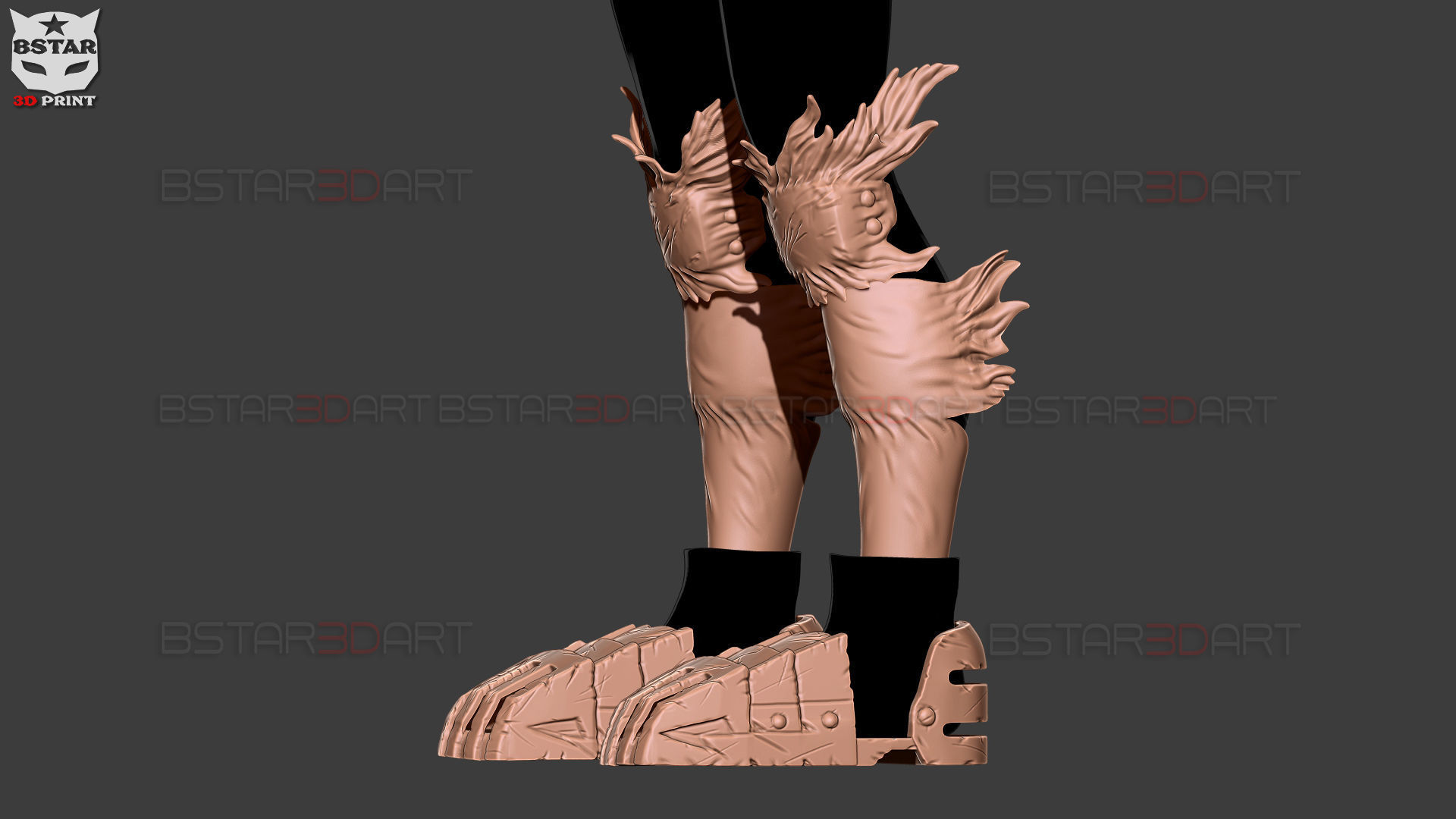 Dark Deku Legs Armor Suit - My Hero Academia Cosplay 3D Model Collection_6