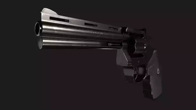 Colt Python Revolver Polymer Black 3d model Low-poly 3D model