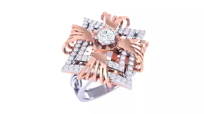 Women Vintage Ring 3dm STL OBJ FBX Renders Details