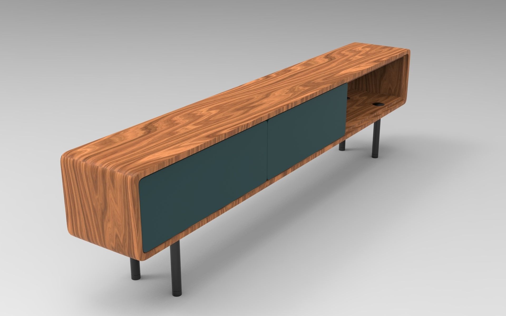 Afin Lowboard Low-poly 3D model_3