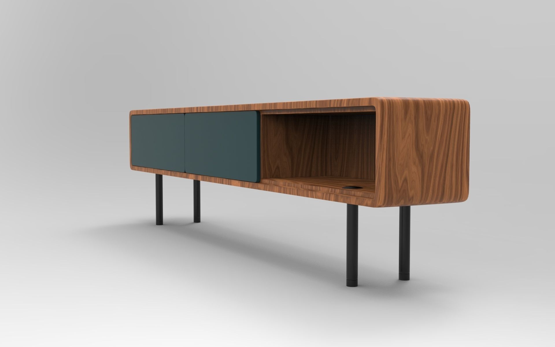 Afin Lowboard Low-poly 3D model_1