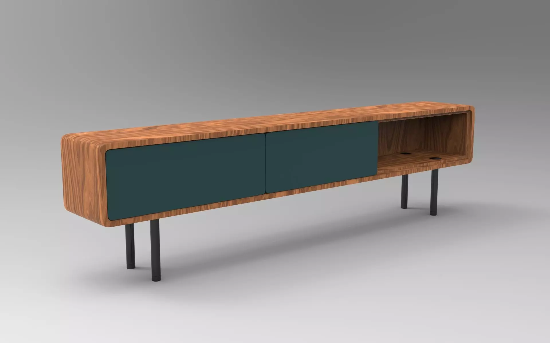 Afin Lowboard Low-poly 3D model_0