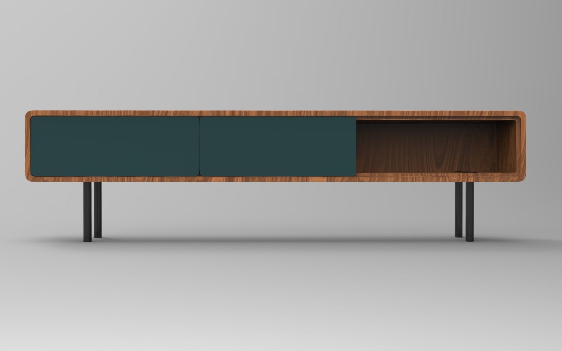 Afin Lowboard Low-poly 3D model_4