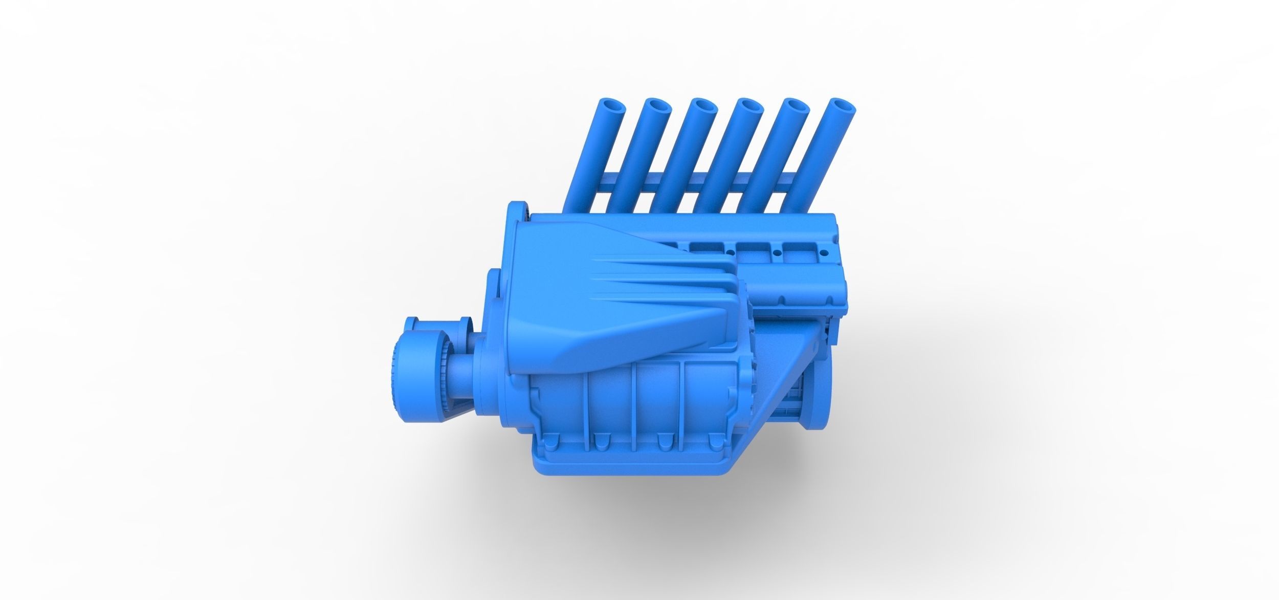 Supercharged straight-six engine Scale 1 to 25 3D print model_7