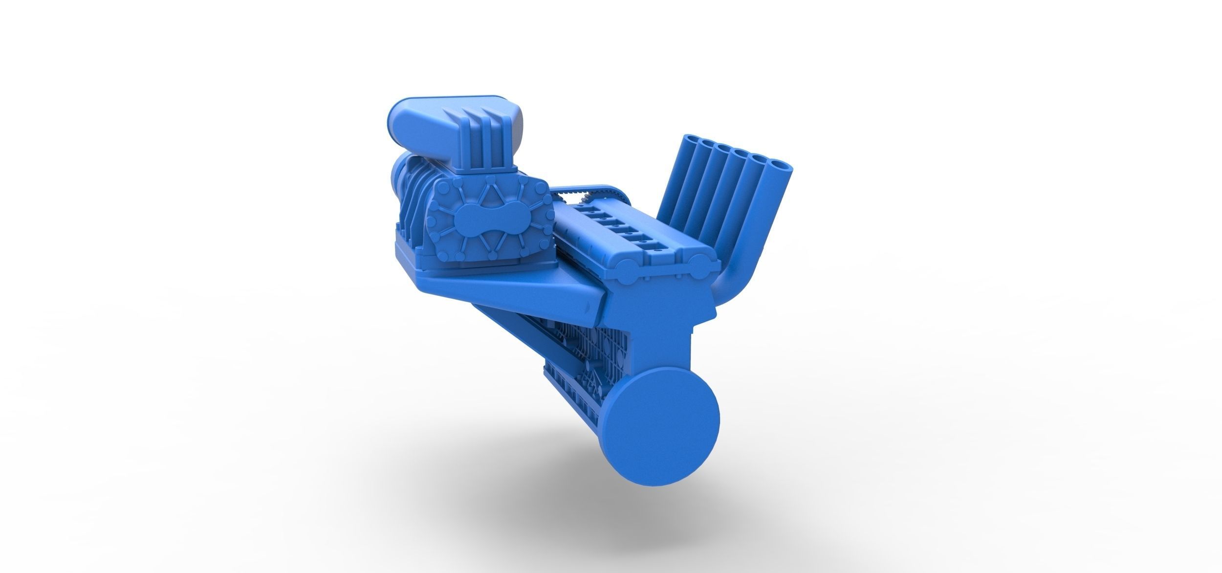 Supercharged straight-six engine Scale 1 to 25 3D print model_10