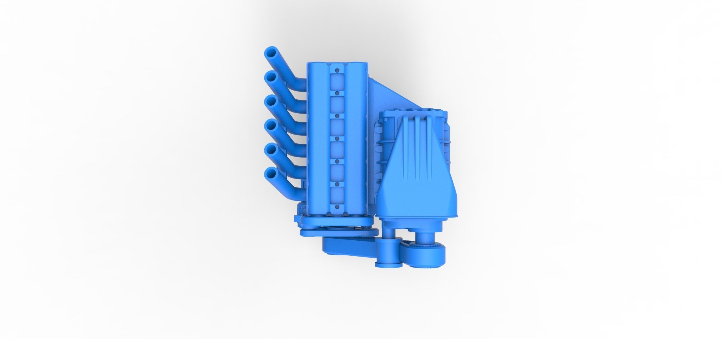 Supercharged straight-six engine Scale 1 to 25 3D print model_8