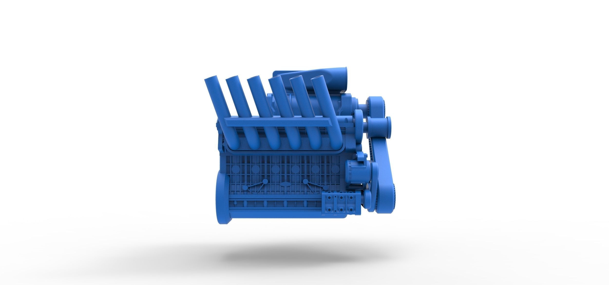 Supercharged straight-six engine Scale 1 to 25 3D print model_14