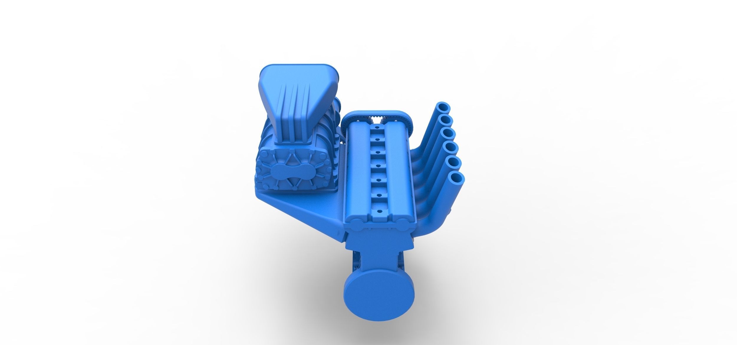 Supercharged straight-six engine Scale 1 to 25 3D print model_12