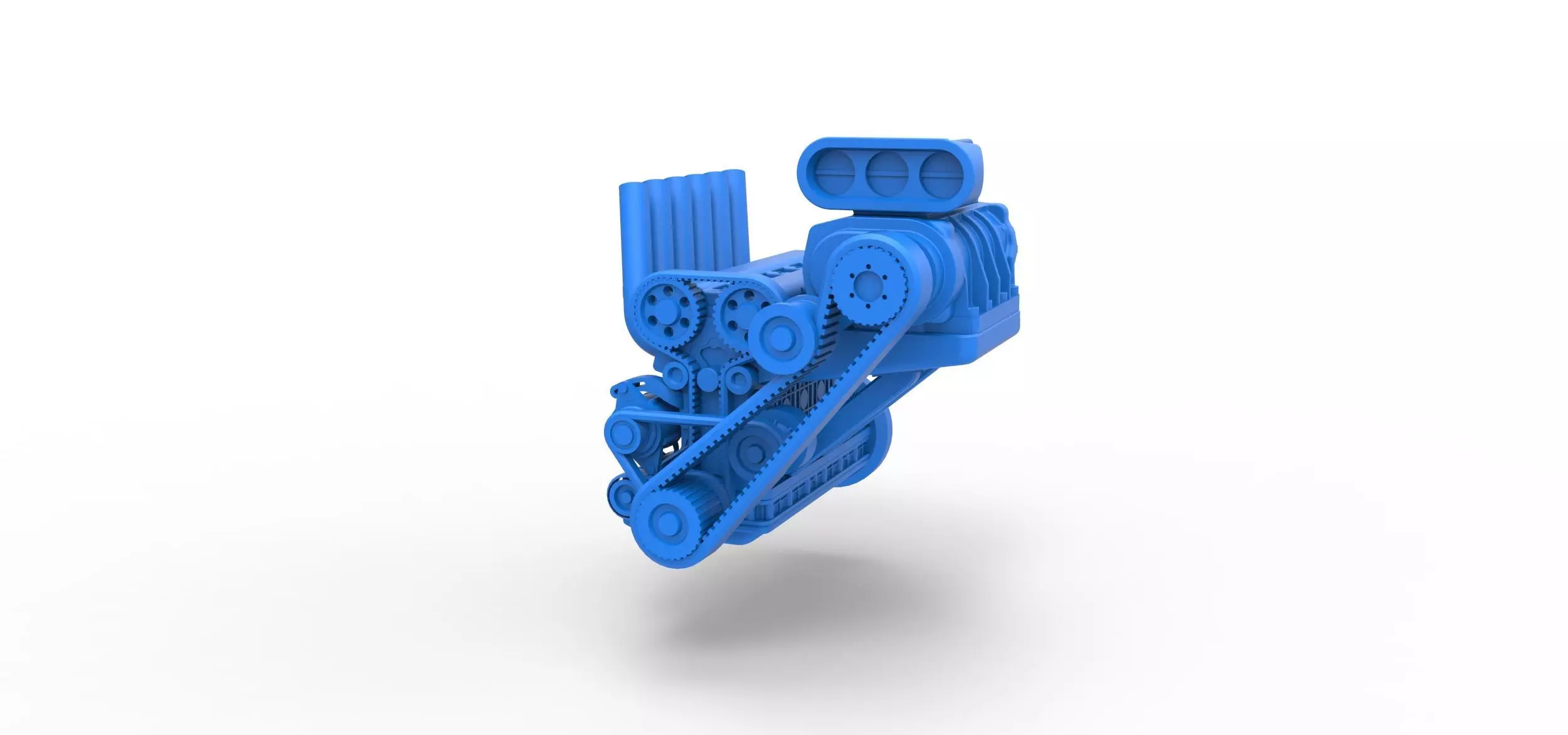 Supercharged straight-six engine Scale 1 to 25 3D print model_0