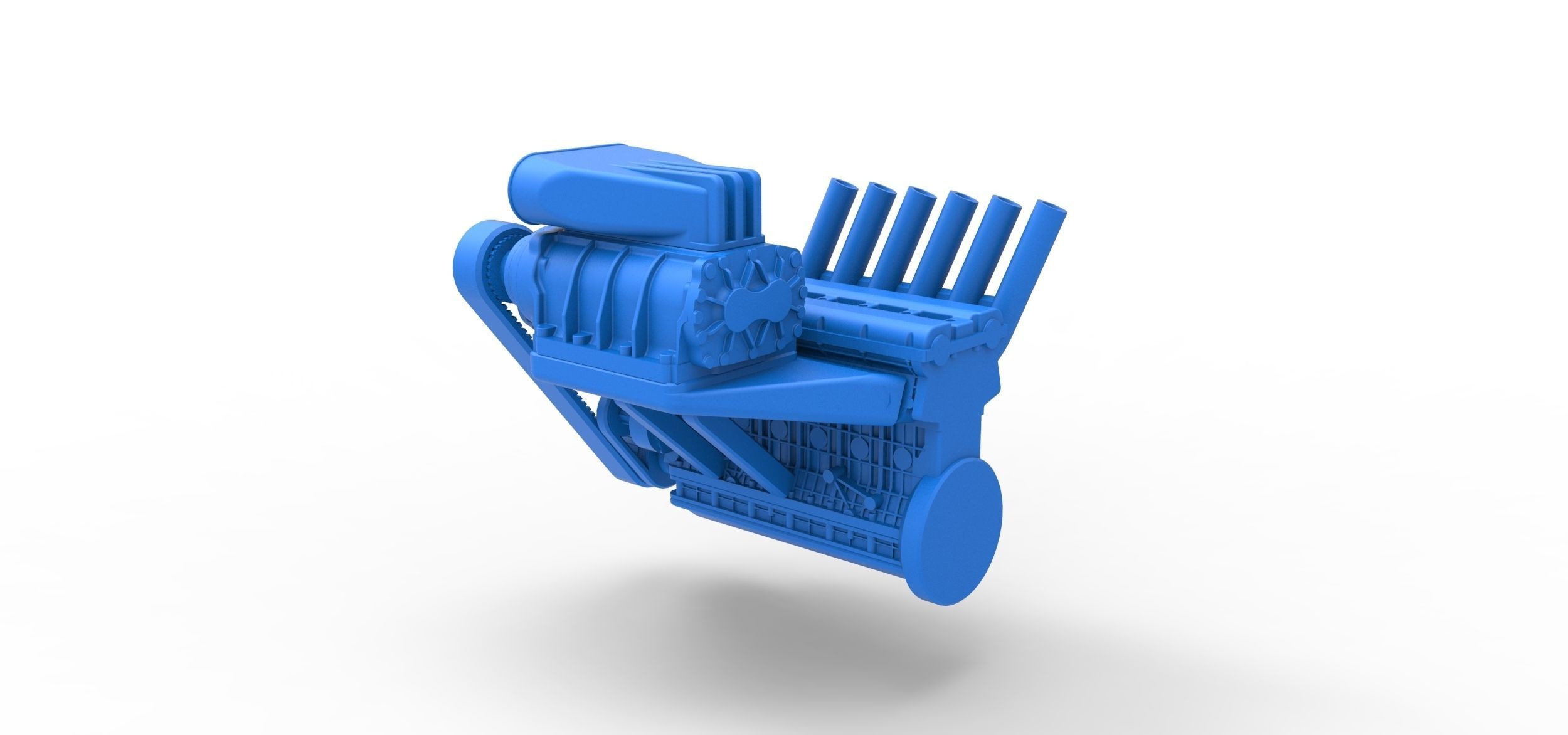 Supercharged straight-six engine Scale 1 to 25 3D print model_9