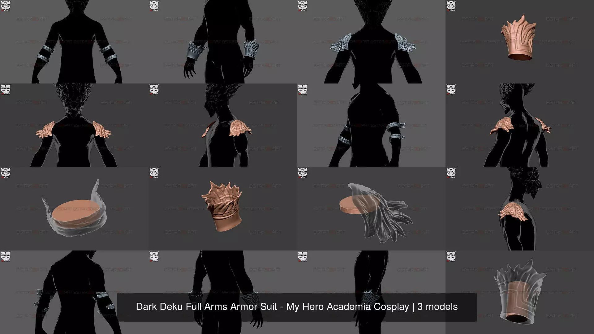 Dark Deku Full Arms Armor Suit - My Hero Academia Cosplay 3D Model Collection_1