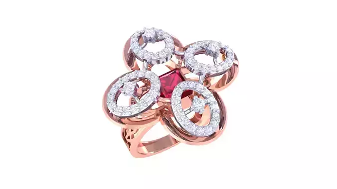 Women Vintage Ring 3dm STL OBJ FBX Renders Details