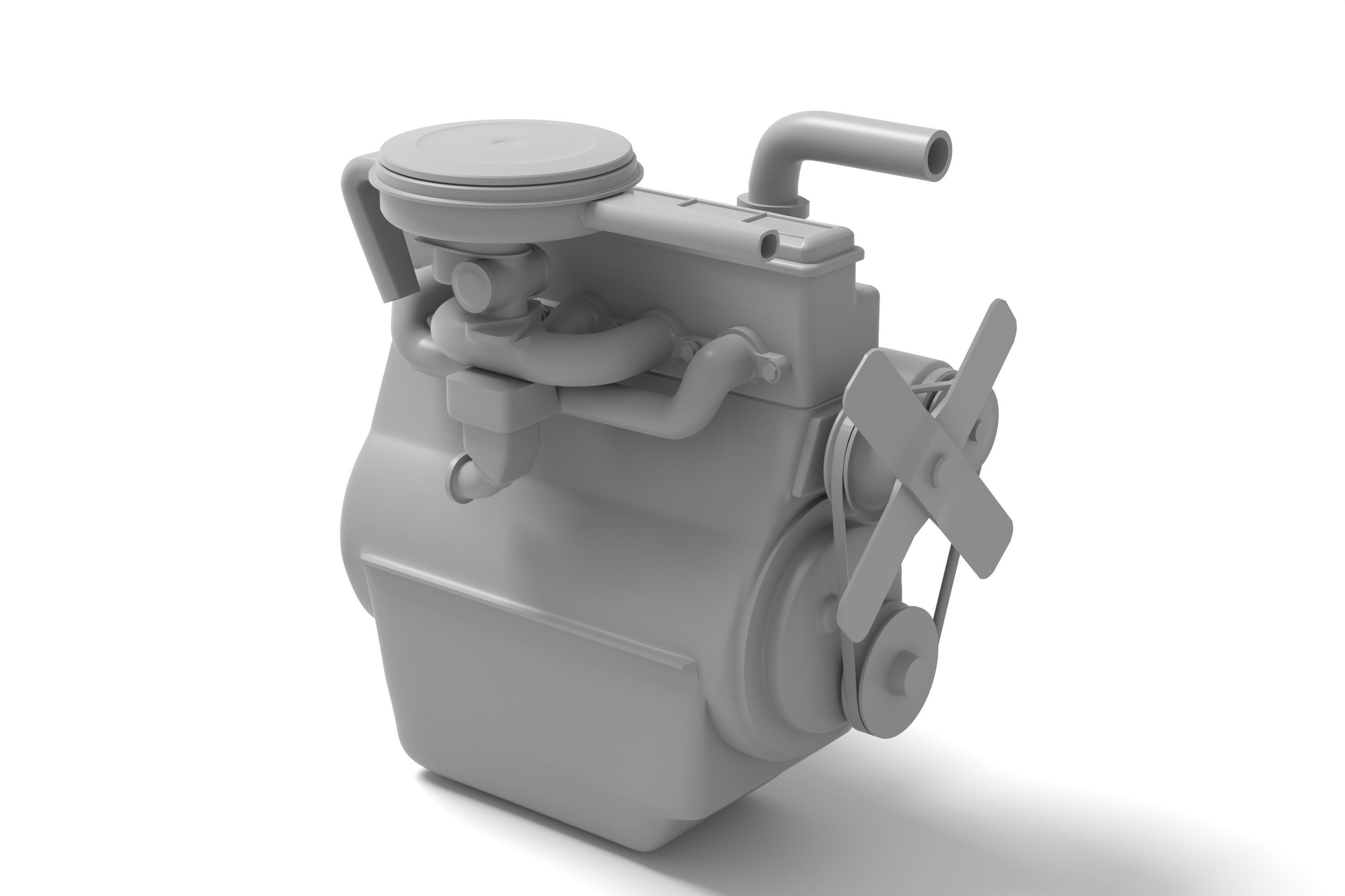 Old straight engine inline engine - print ready 3D print model_3