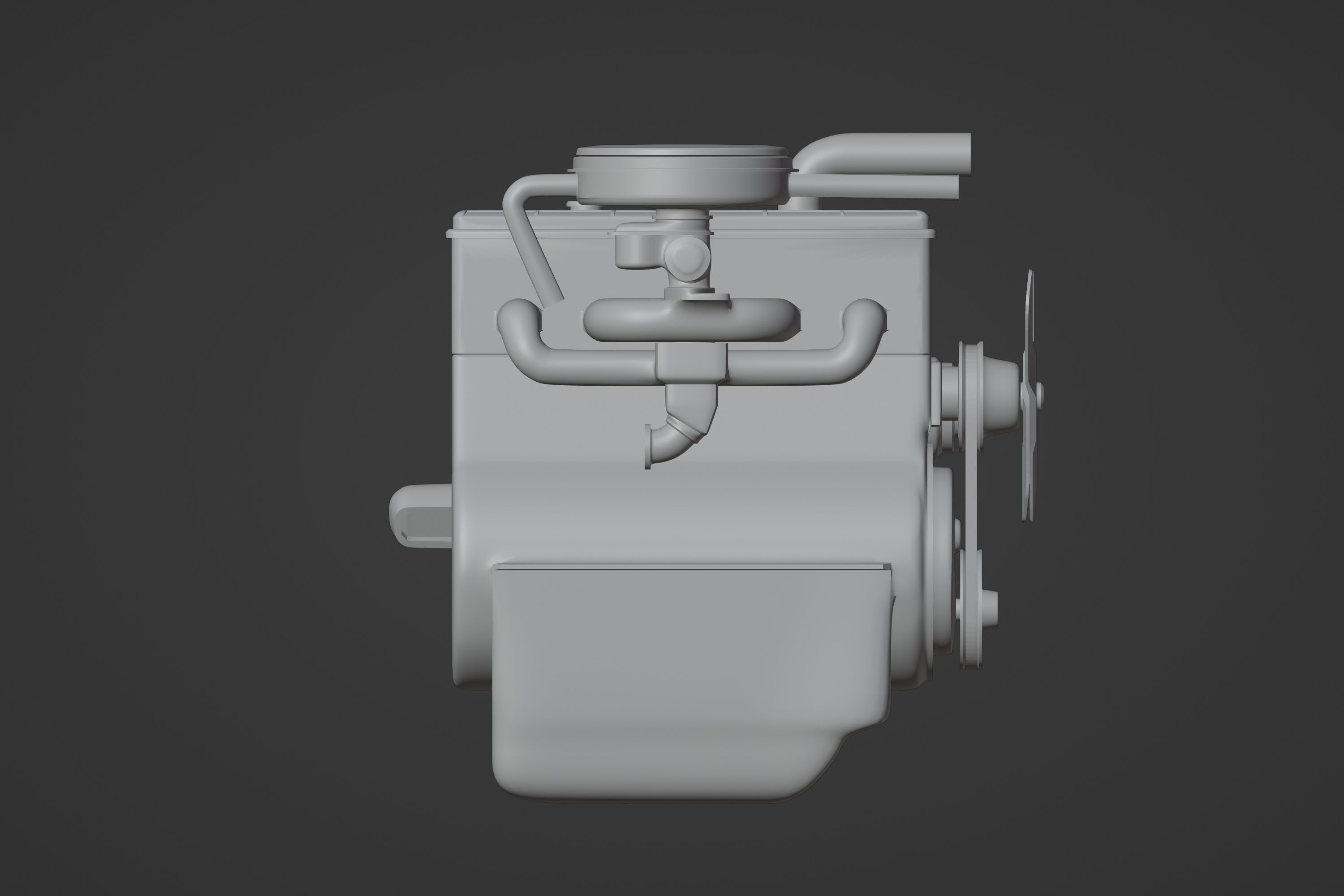 Old straight engine inline engine - print ready 3D print model_11