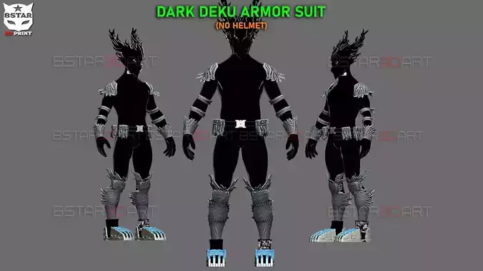 Dark Deku Armor Suit  - My Hero Academia Cosplay 3D Model Collection