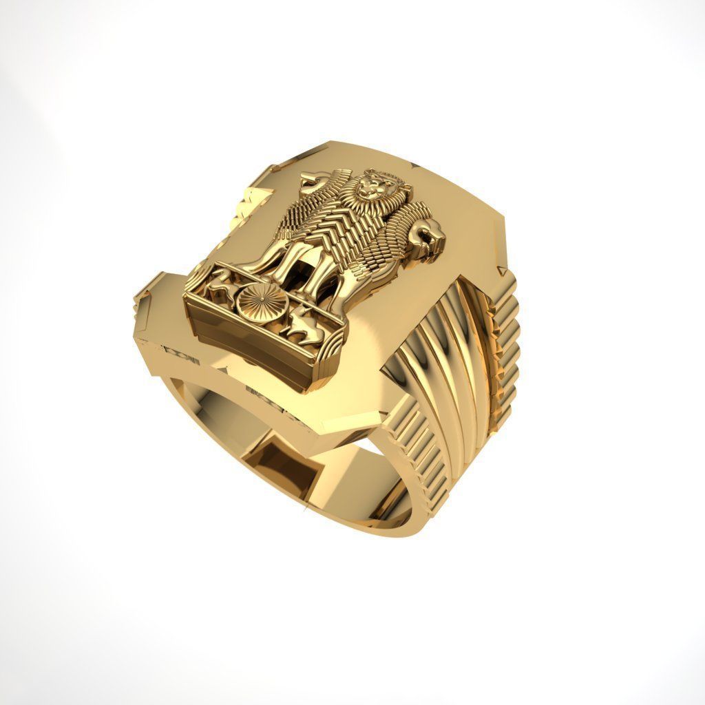 ASHOK CHAKRA GENTS RING 3D print model_1
