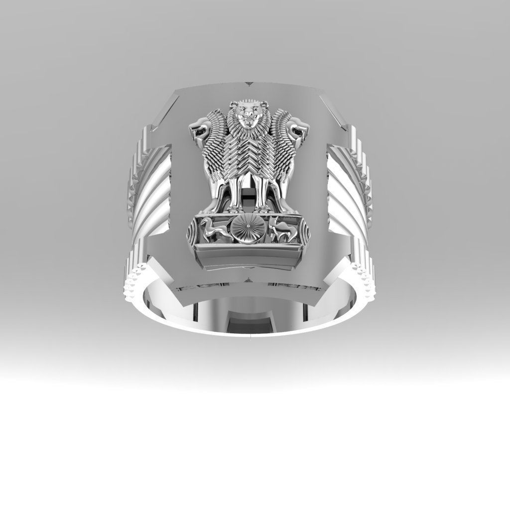 ASHOK CHAKRA GENTS RING 3D print model_3