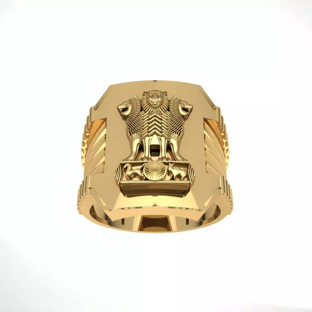 ASHOK CHAKRA GENTS RING 3D print model_0