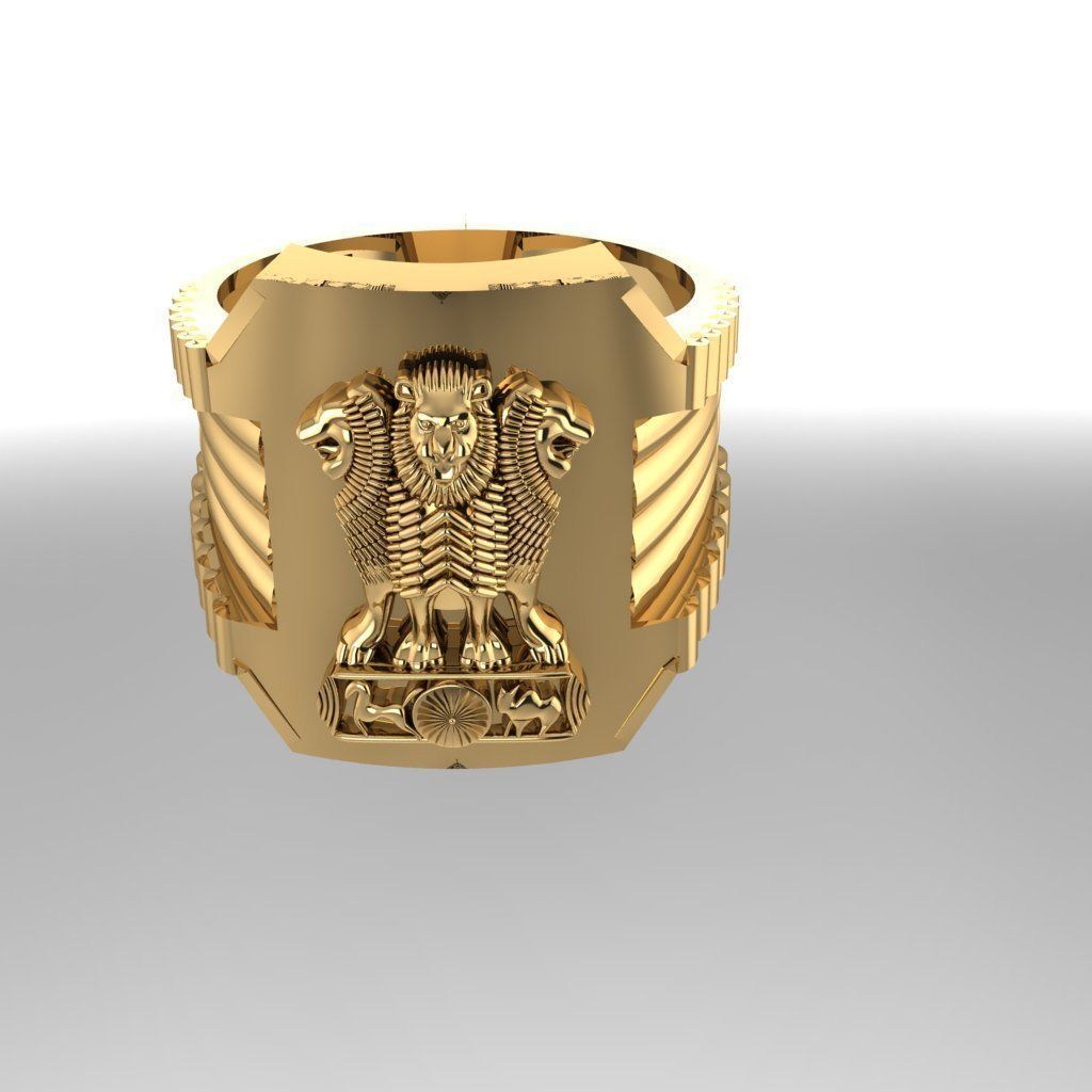 ASHOK CHAKRA GENTS RING 3D print model_2