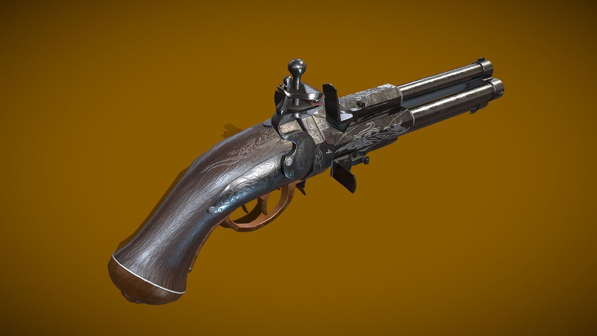 Historical gun 3D model_3