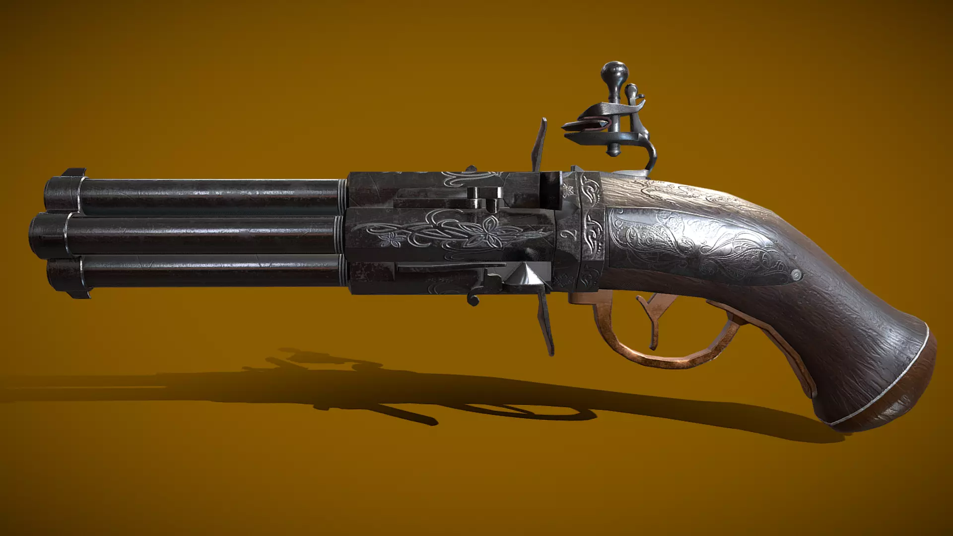 Historical gun 3D model_0