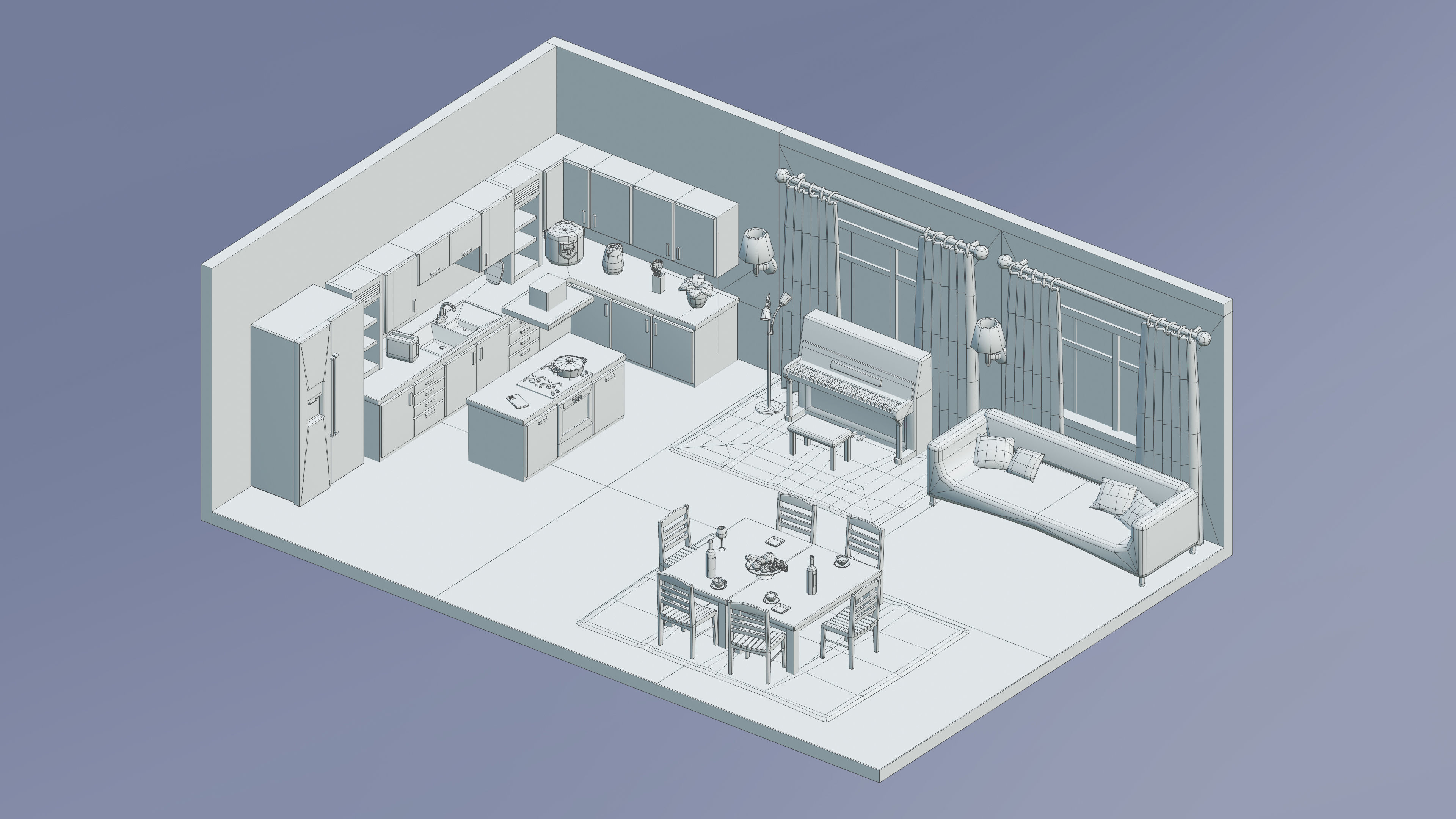 Room 36 Low-poly 3D model_5