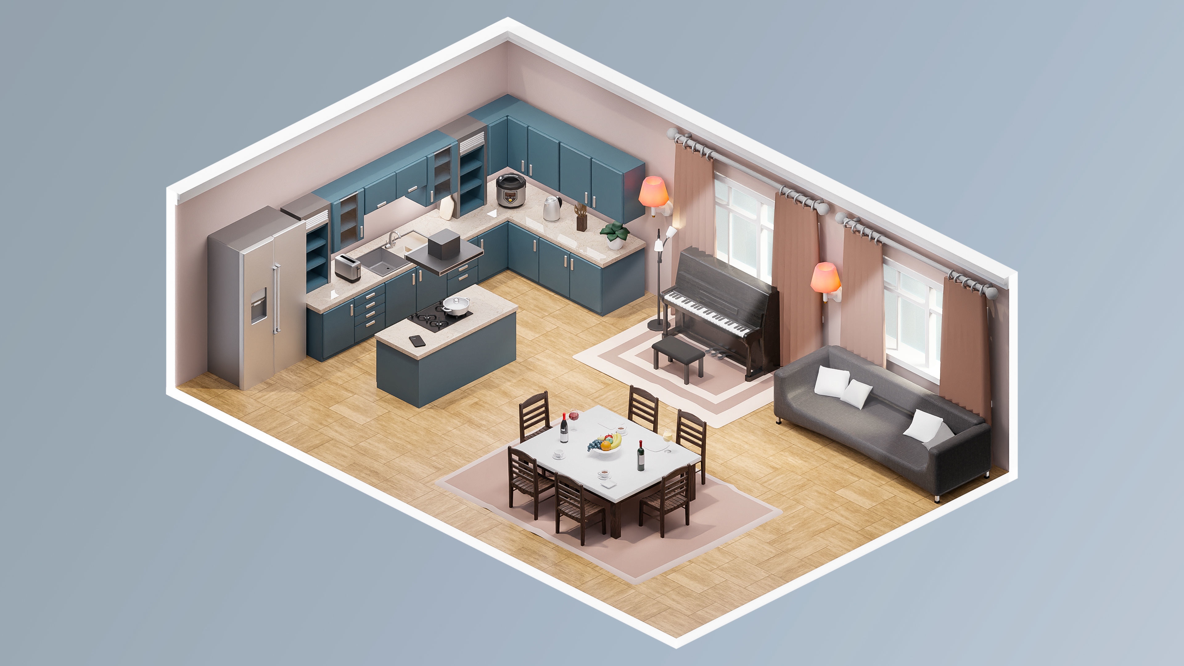 Room 36 Low-poly 3D model_3