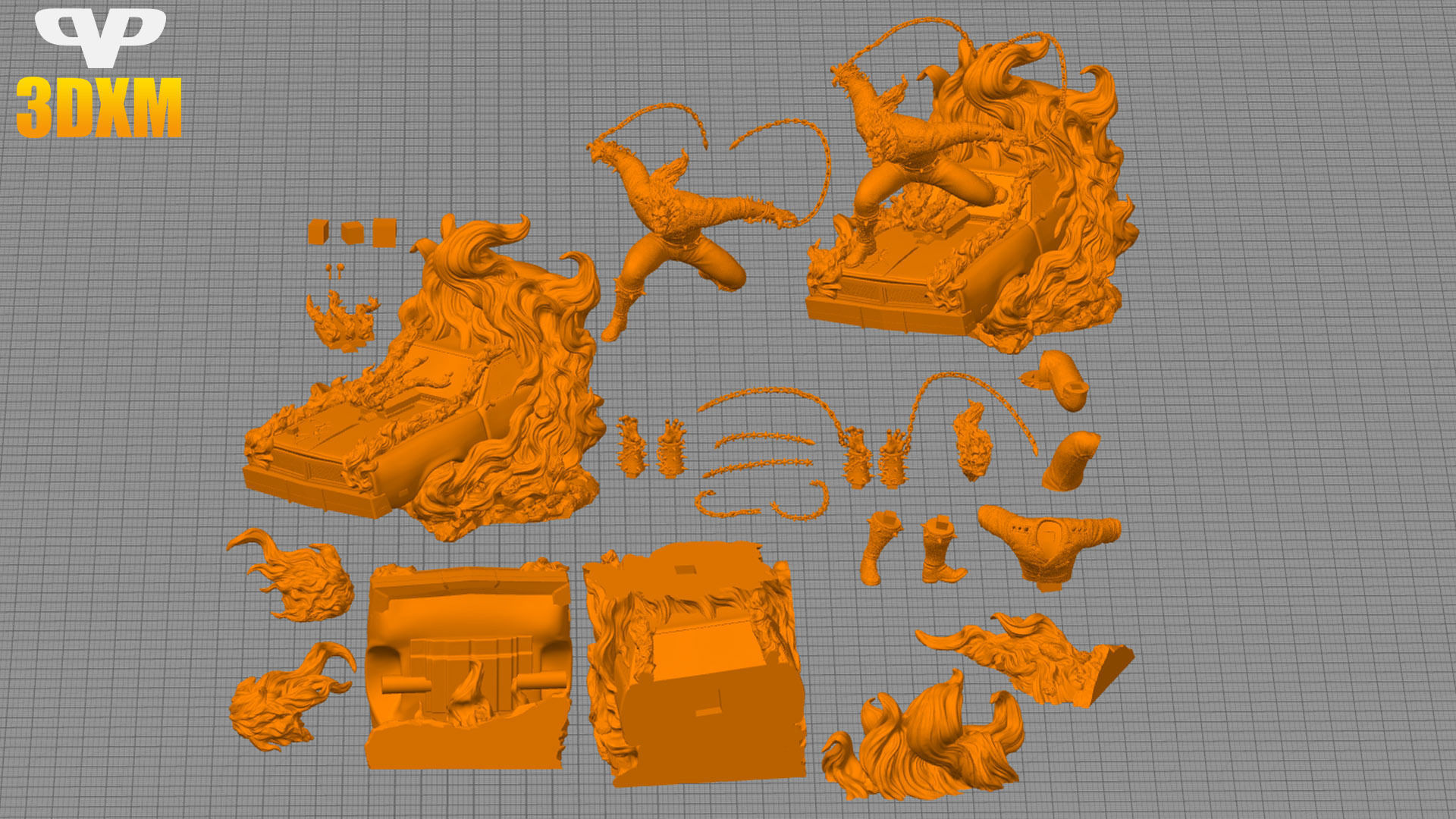 Ghost Rider STL for 3D Printing ChibiSTL 3DXM 3D print model_1