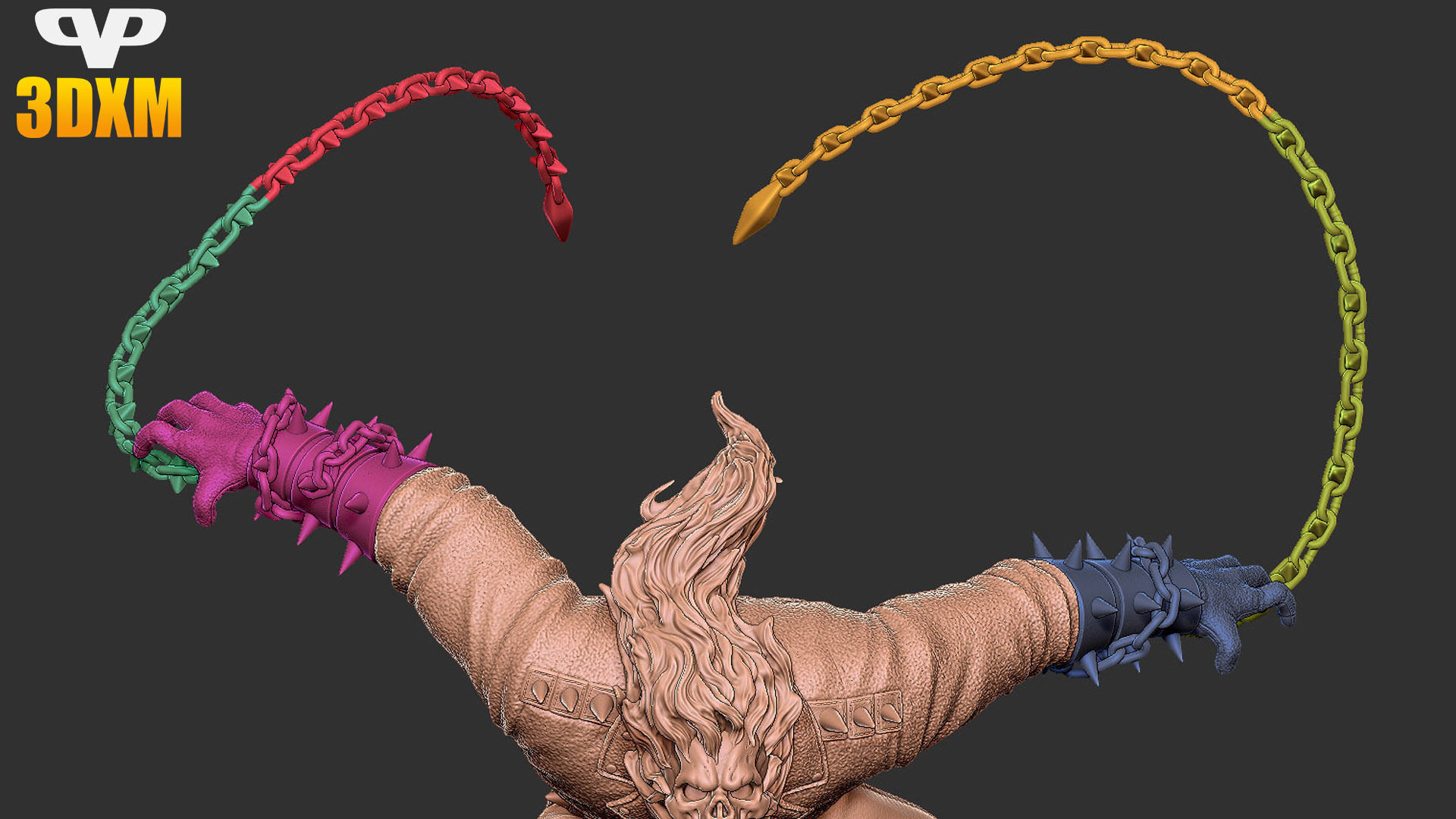 Ghost Rider STL for 3D Printing ChibiSTL 3DXM 3D print model_2