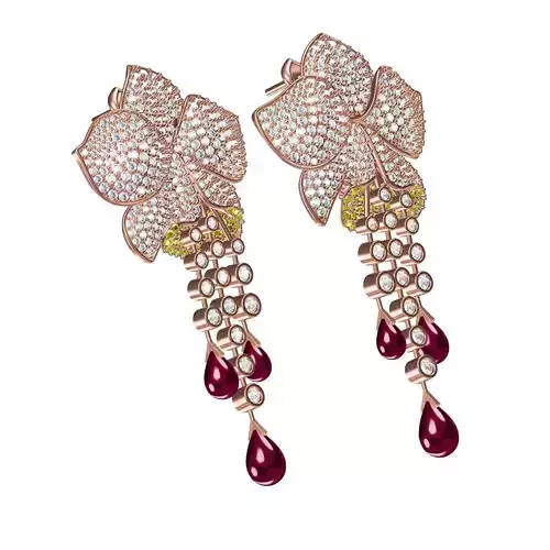 Ruby Pearl Drop Earring
