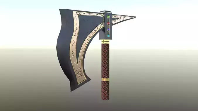 lowpolly Hand Axe 3D Model