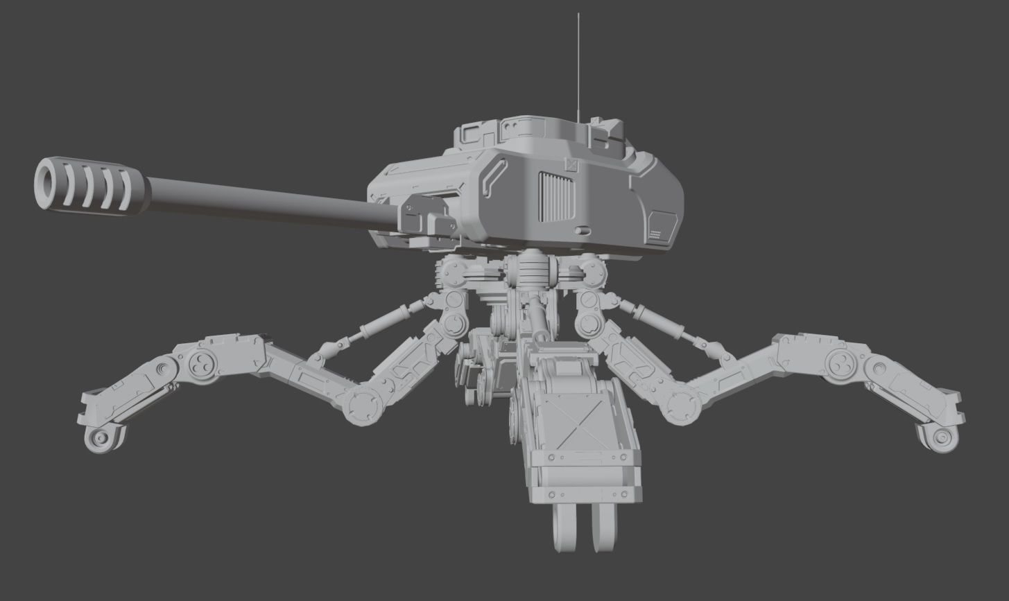 Sci Fi Mech Battle Scene Low-poly 3D model_3