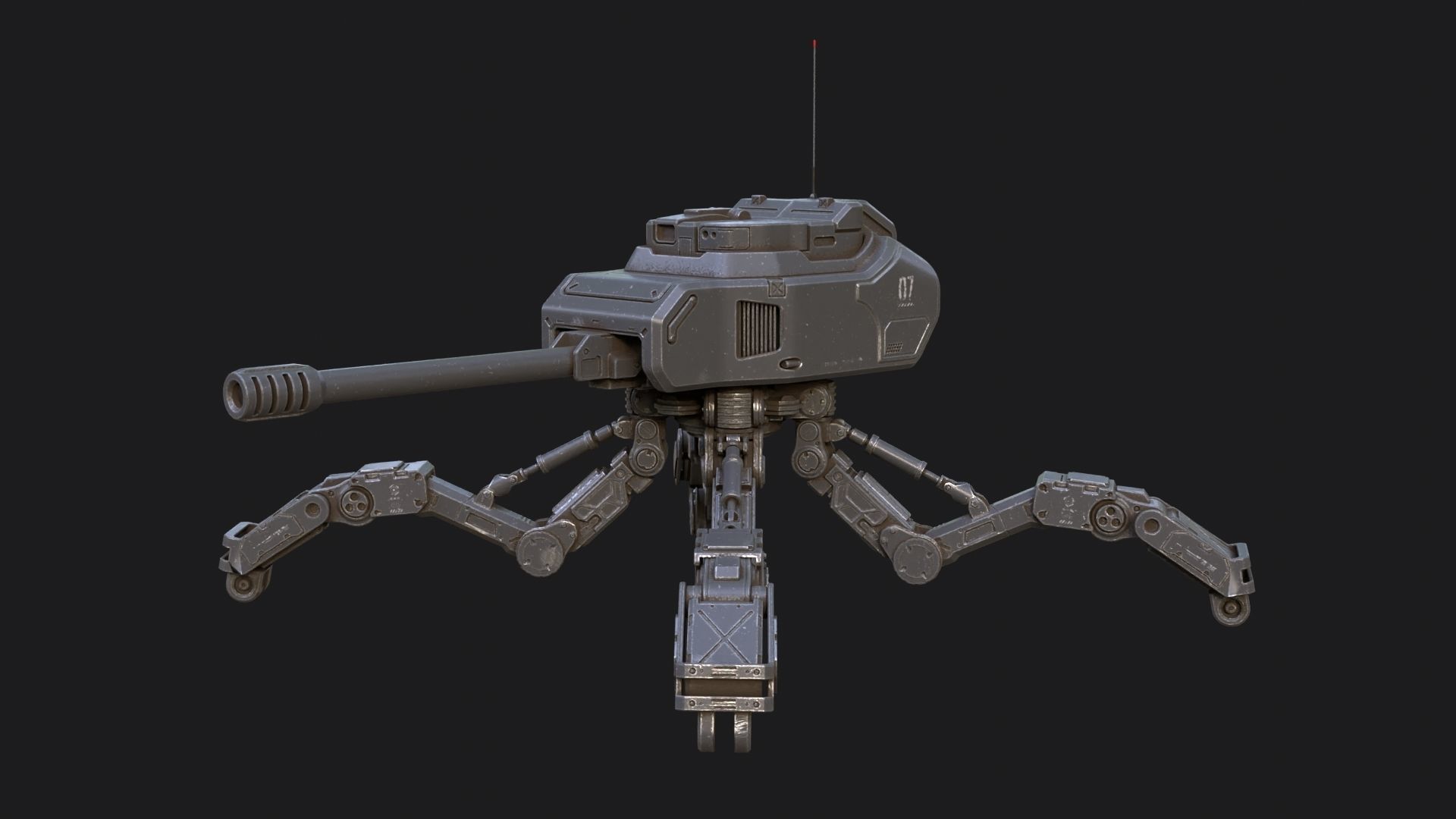 Sci Fi Mech Battle Scene Low-poly 3D model_4