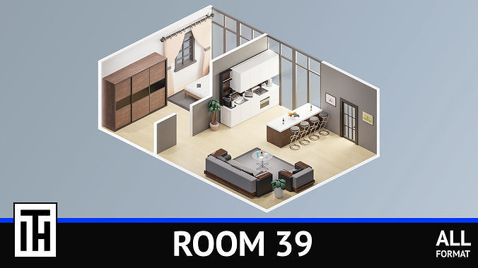 Room 39 Low-poly 3D model