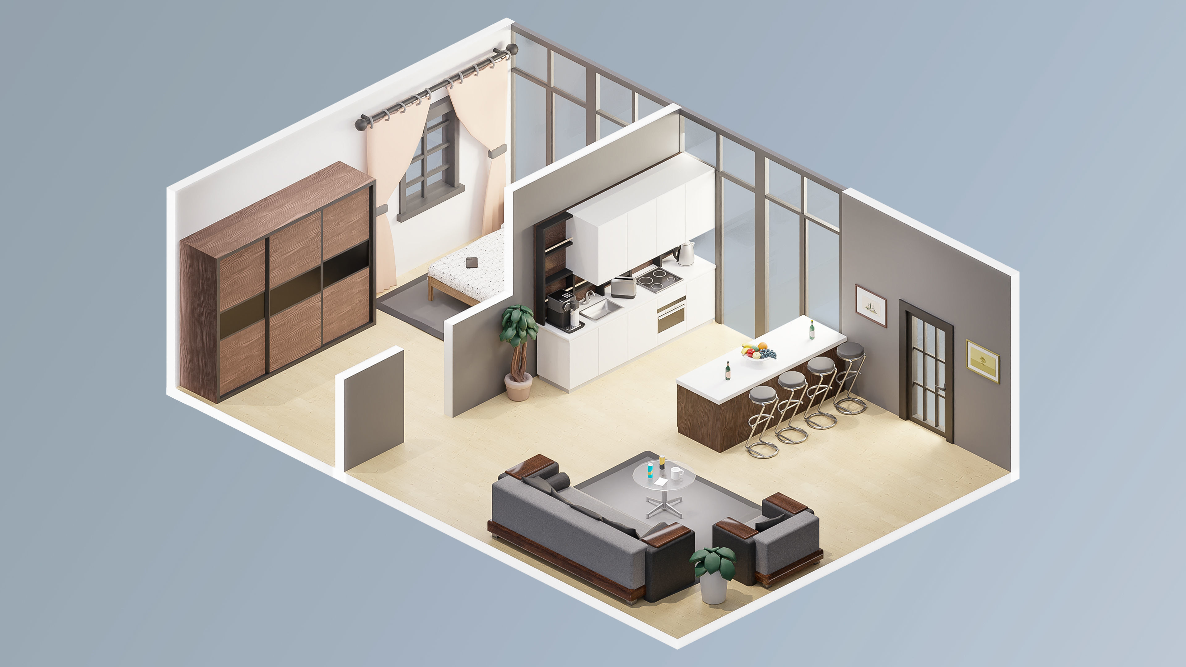 Room 39 Low-poly 3D model_3